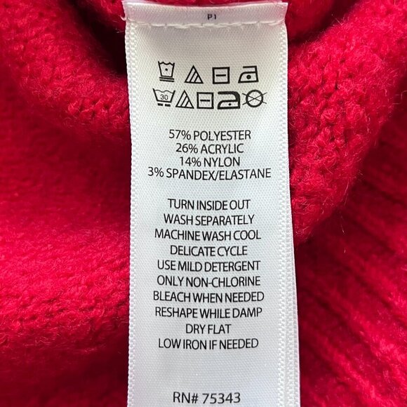 Cupcakes and Cashmere Après Ski Sweater Red White Graphic Pullover Size S - Picture 4 of 4